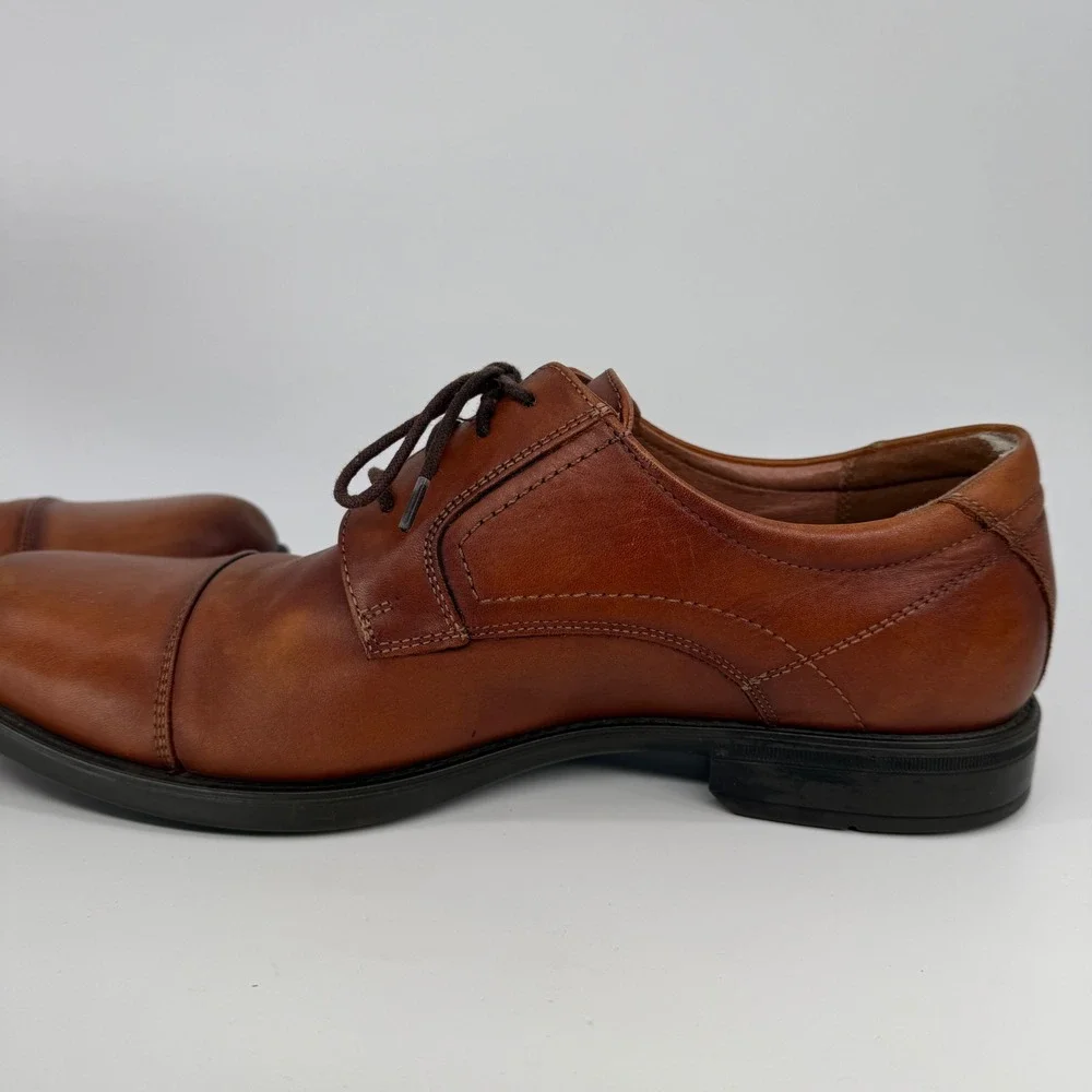 Florsheim Mens 11827-221 Cognac Leather Cap Toe Derby Shoes Size 12‎ D